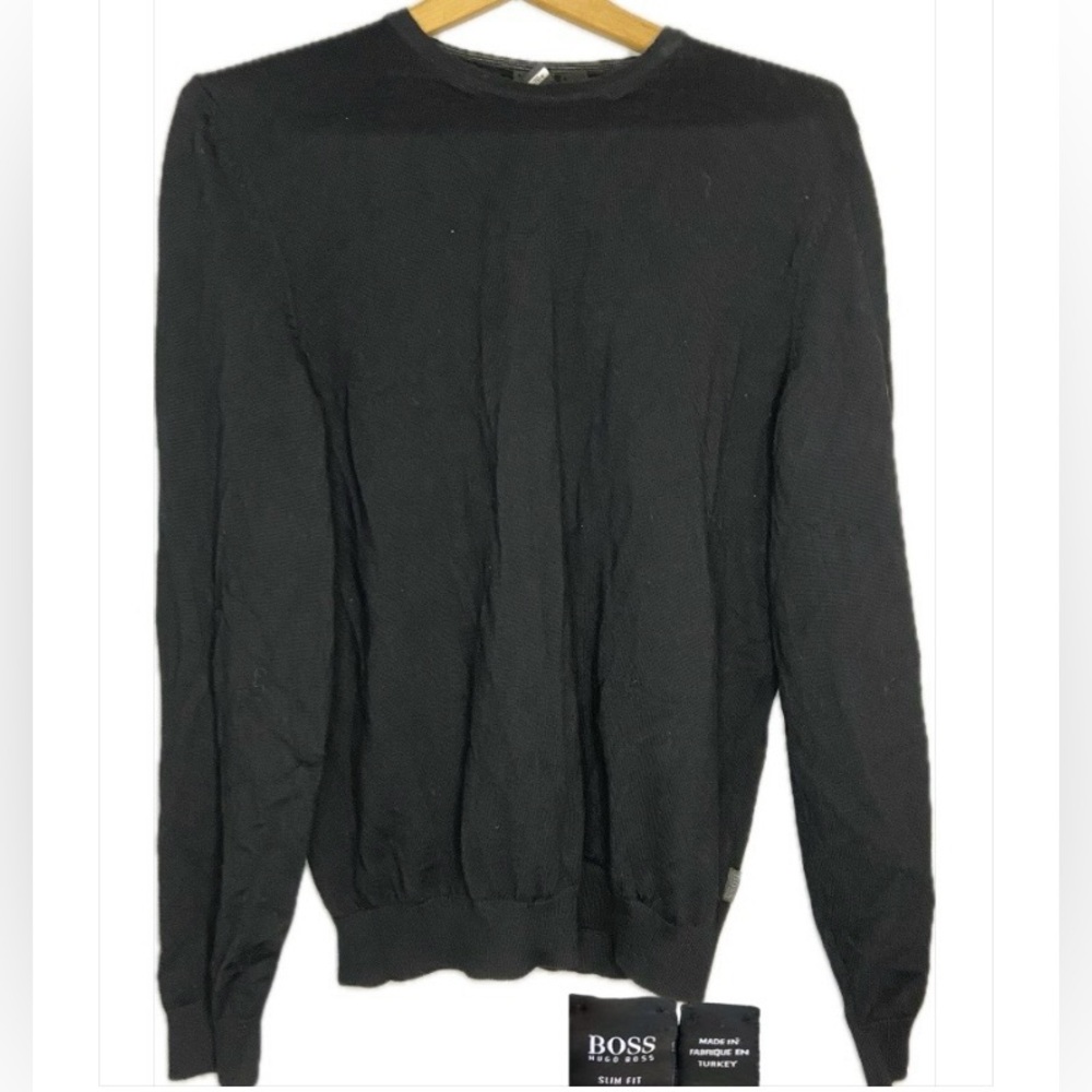 Boss Hugo Boss crew neck slim fit sweater. XL. Black.